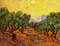 Olive Trees With Yellow Sky And Sun Poster Print by Vincent Van Gogh - Item # VARPDX374523
